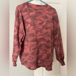 Lululemon Pink Camo Brier Rose Oversized Crew Sweatshirt Pullover